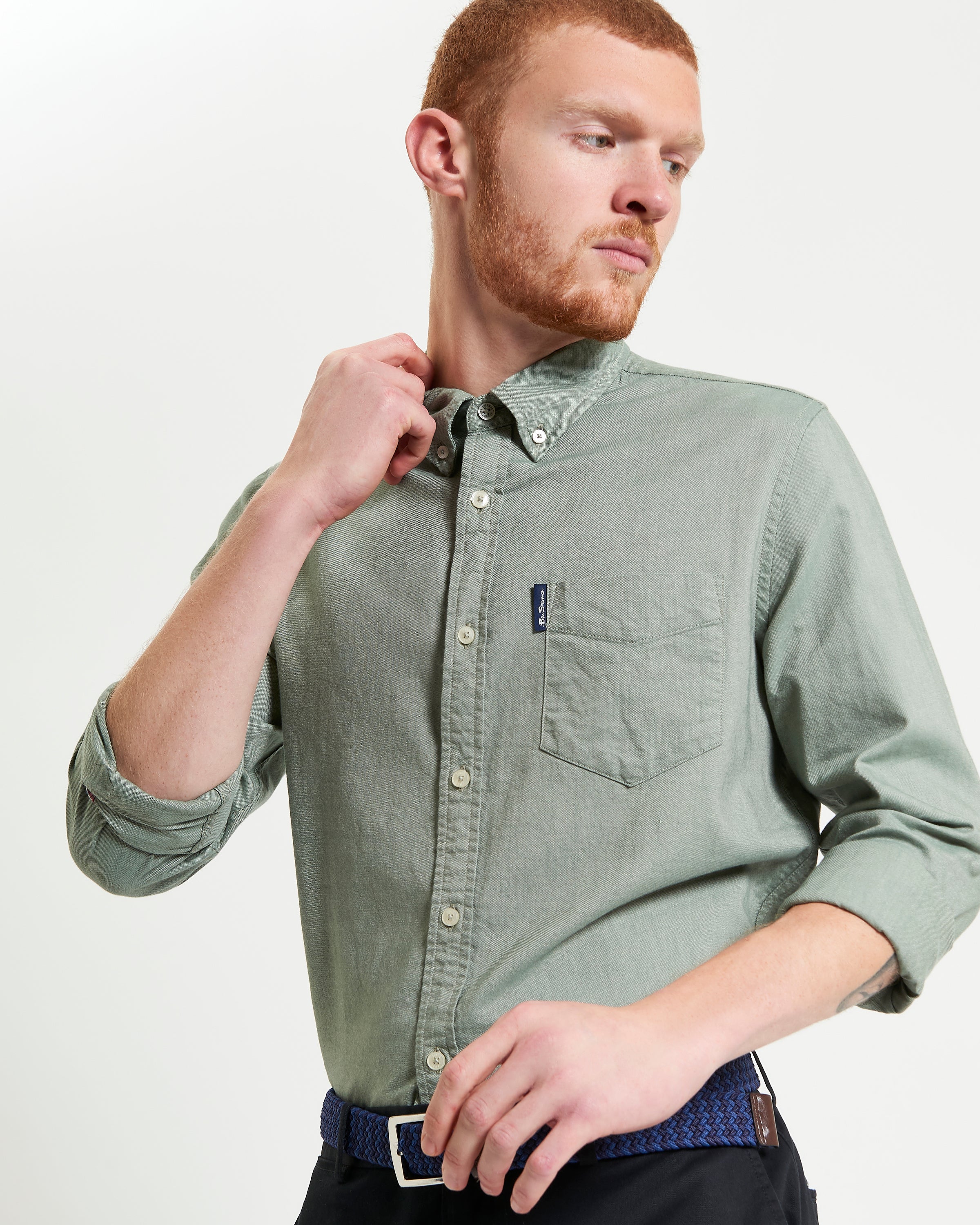 L signature Oxford shirt-Pale Khaki