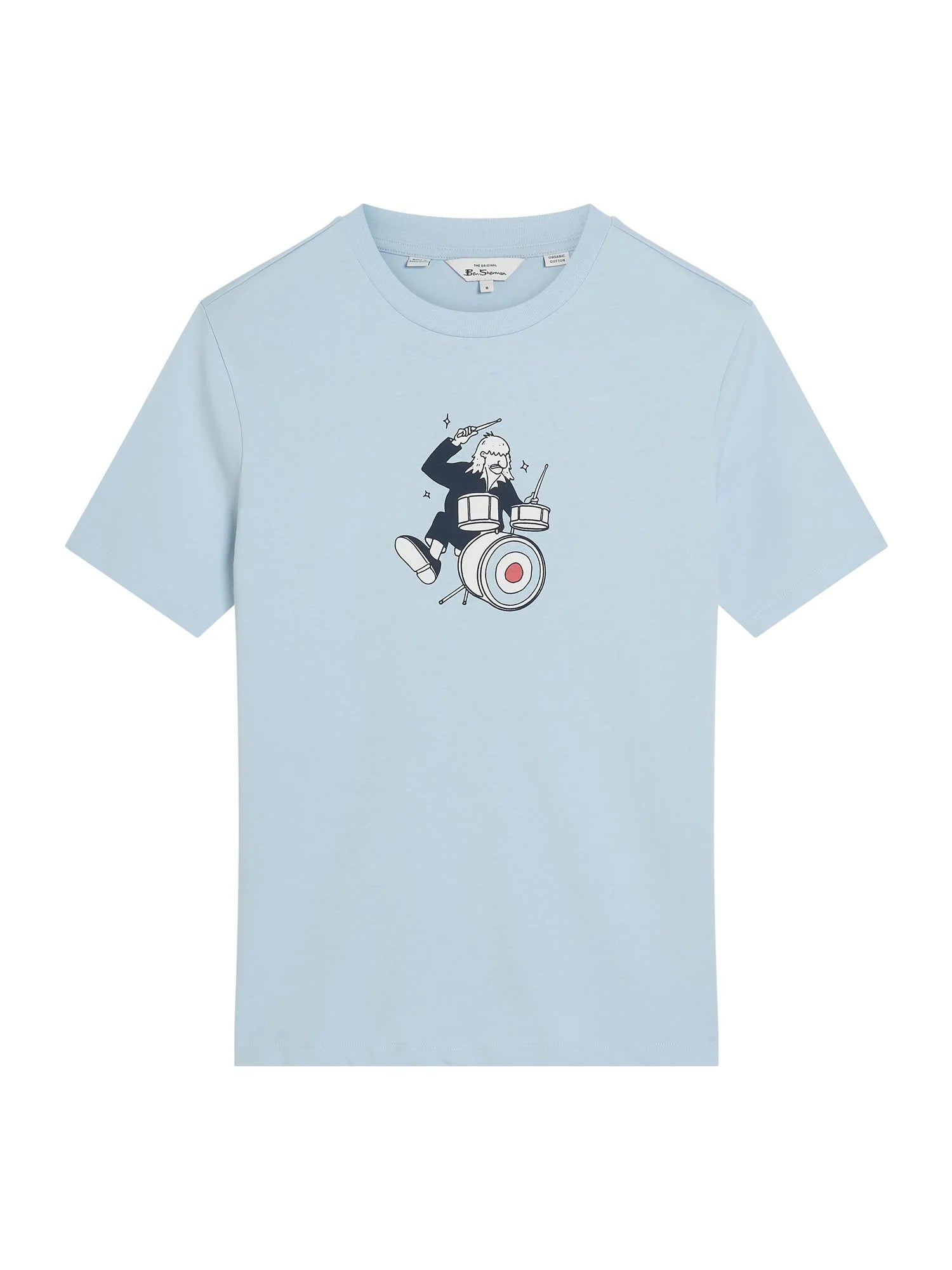 Drummer Target T Shirt ICE BLUE