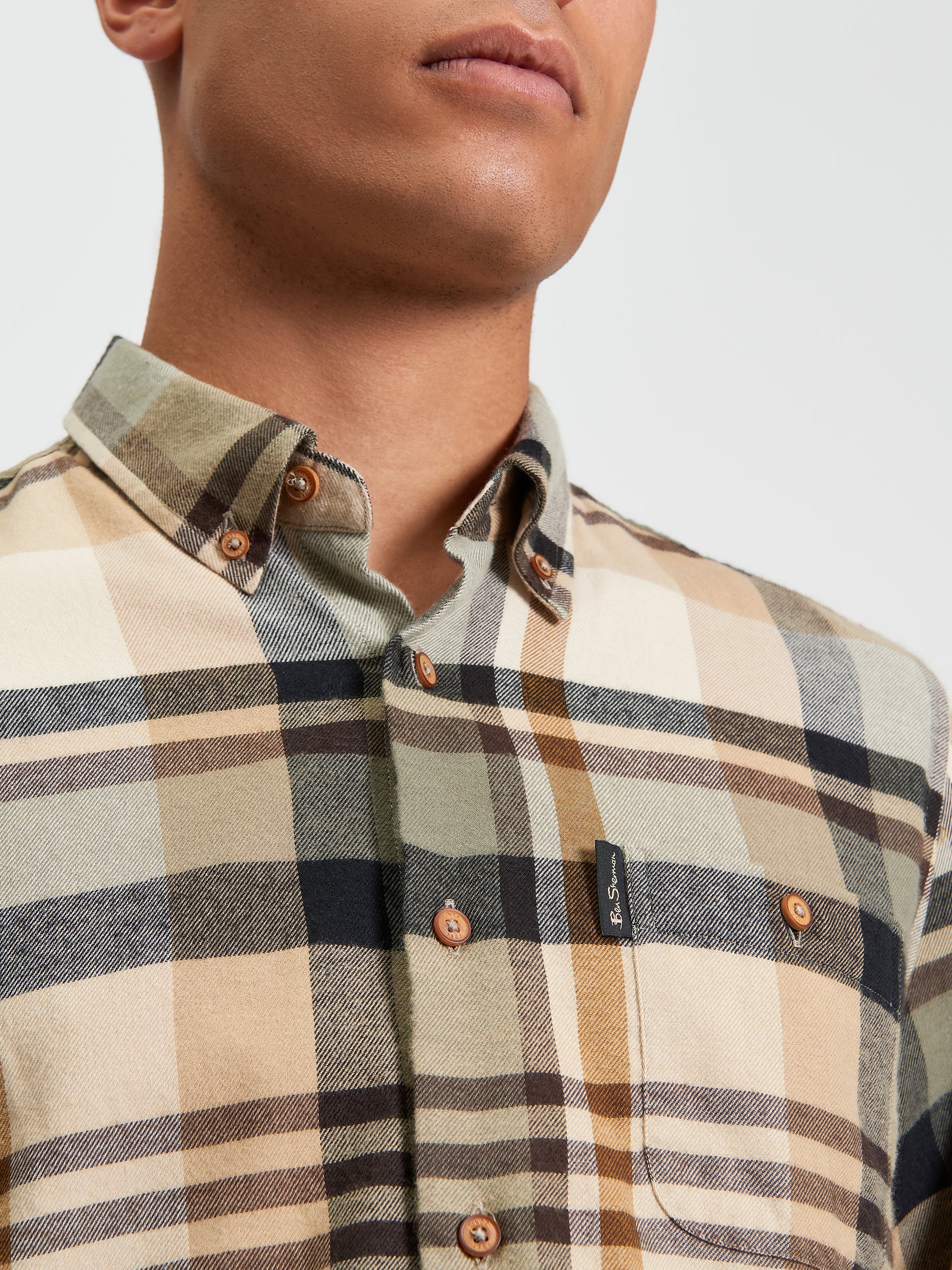 Brushed Check Shirt SAND