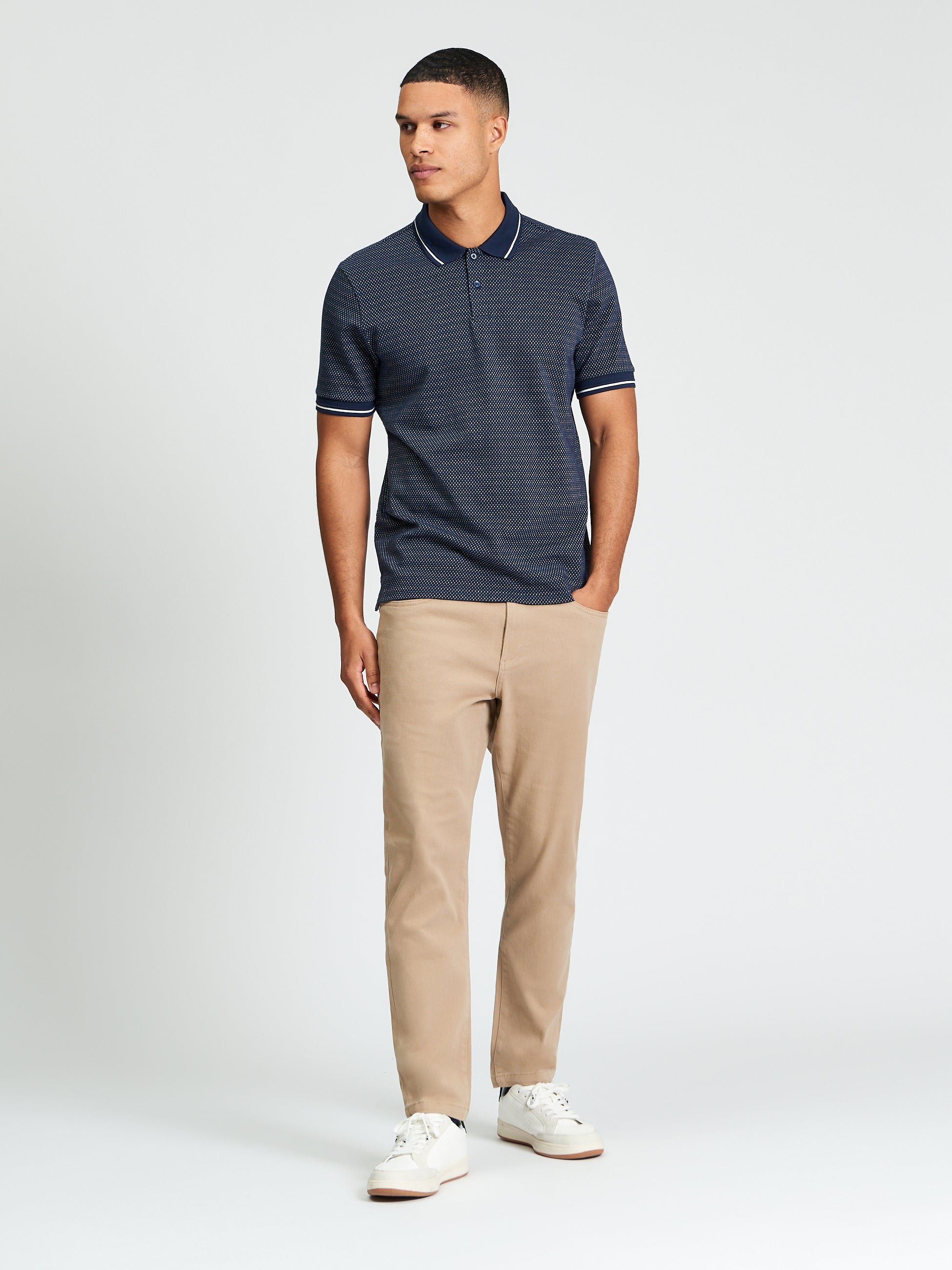 JAQUARD POLO DARK NAVY