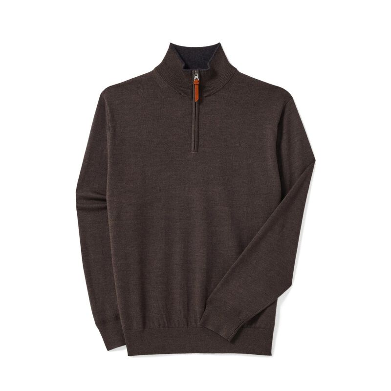 Ernest 1/4 zip Merino Chestnut