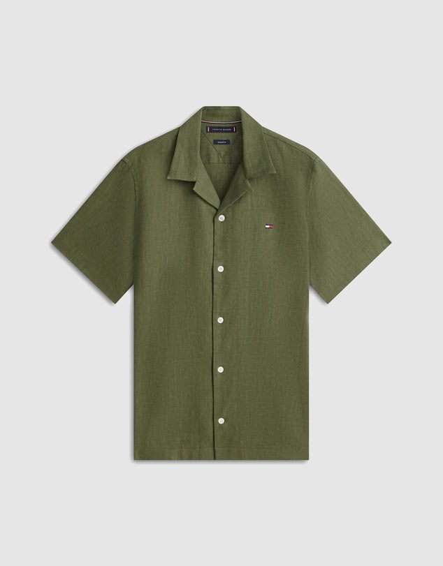 CL LINEN SHIRT DARK ARTICHOKE