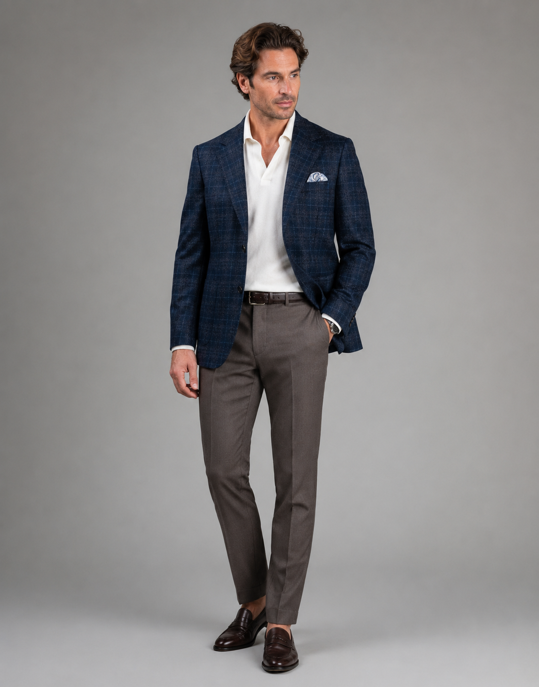Cooper BLUE BROWN Check Flannel Blazer