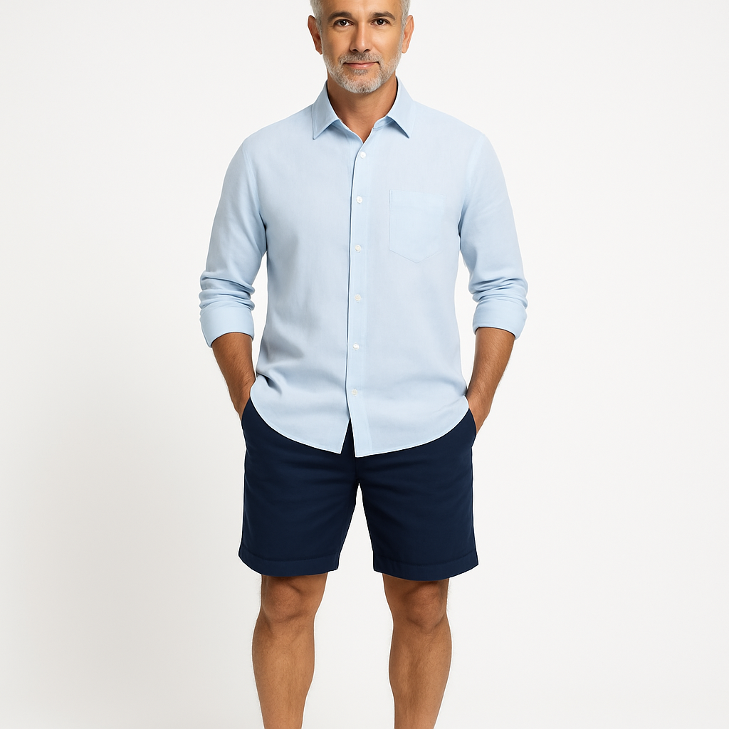 Ohope LIGHT BLUE Irish Linen Shirt