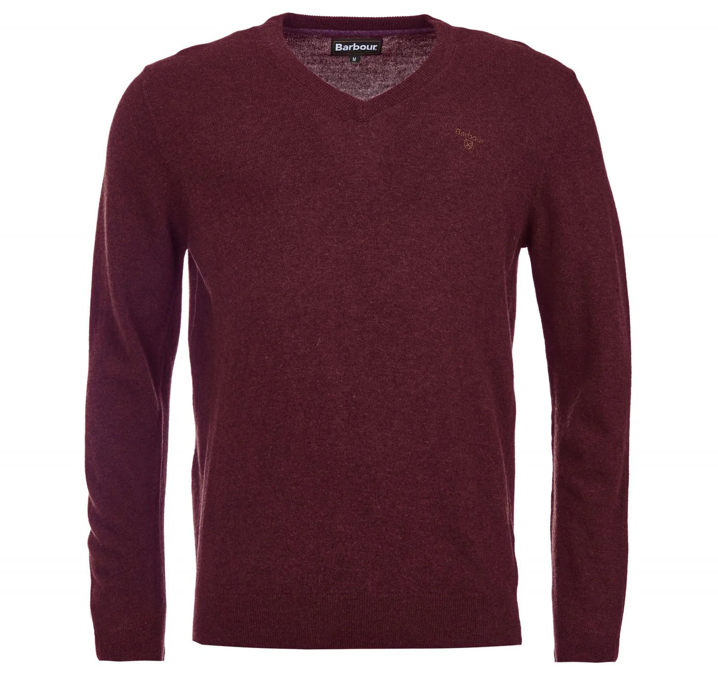 Barbour Essential Lambswool V Neck weater Merlot