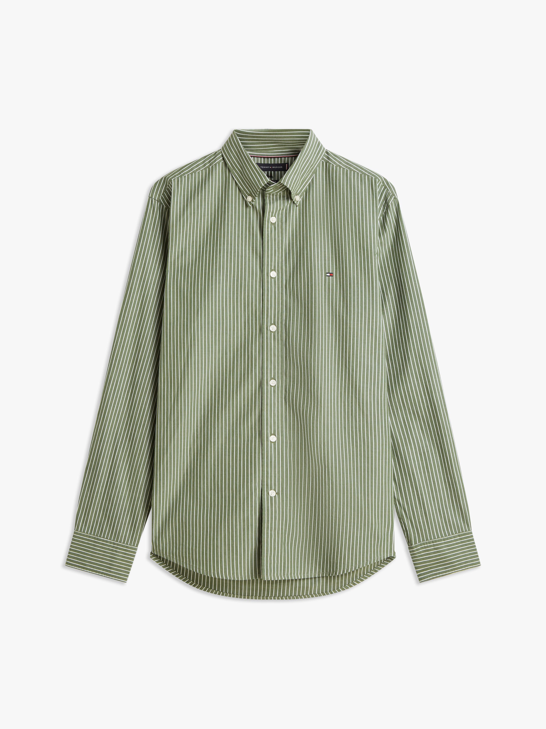 Hairlin Poplin Shirt PINE/STRIPE