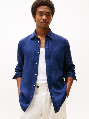 PIGMENT DYED LINEN SHIRT BLUE JEAN