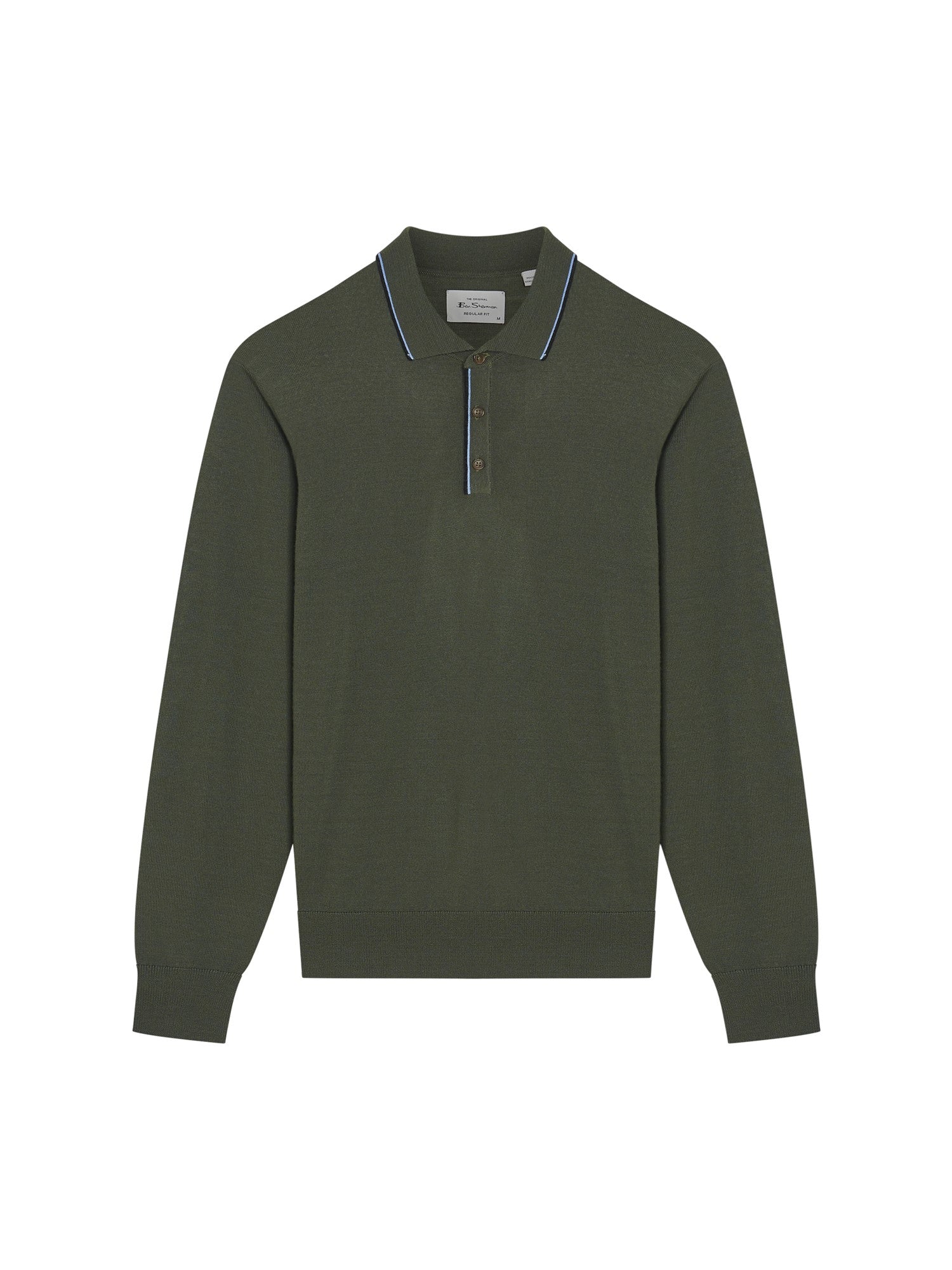 Tipped Merino Polo KHAKI
