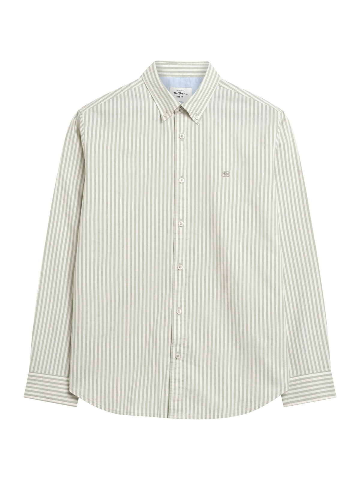 LS OXFORD STRIPE SHIRT SAGE