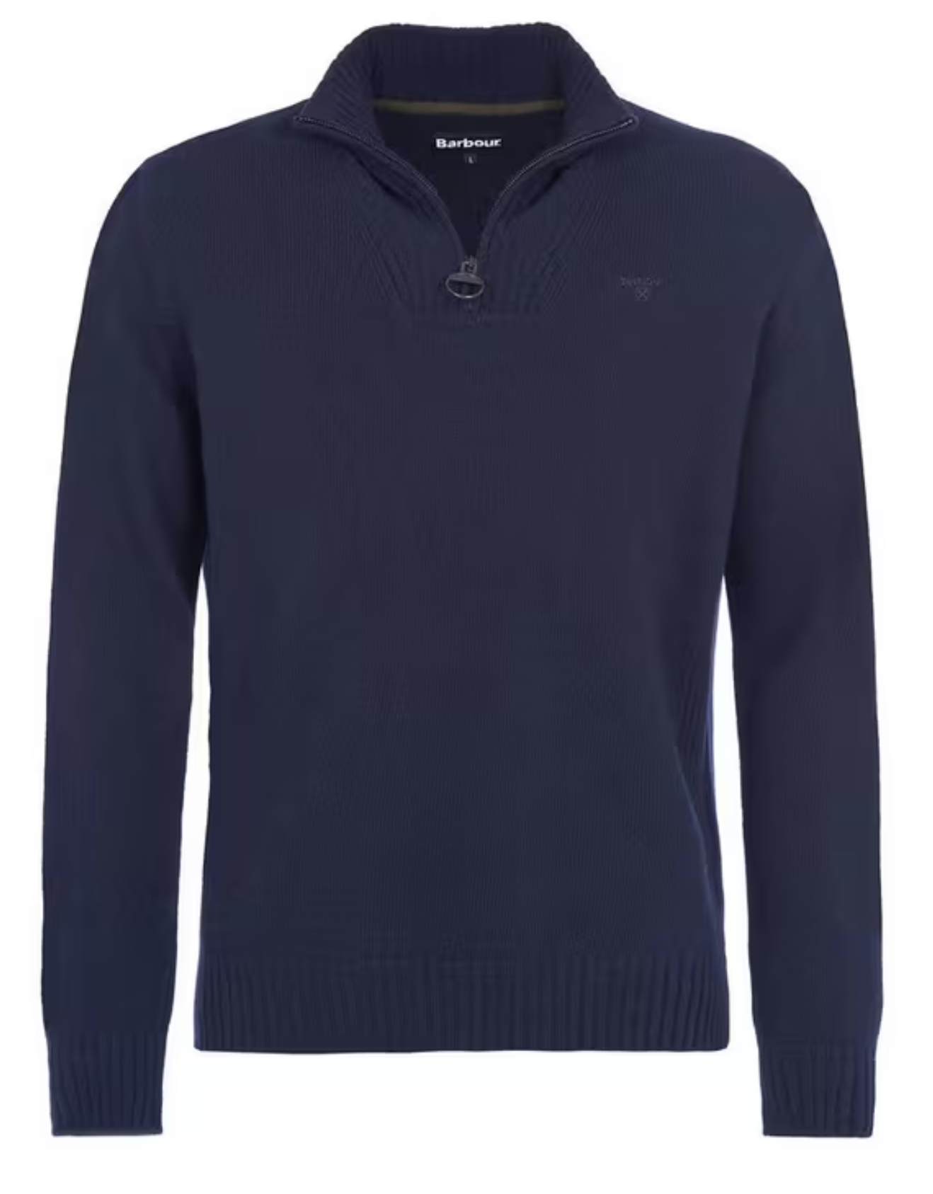 Barbour Lambswool Half Zip Knitted Jumper Navy