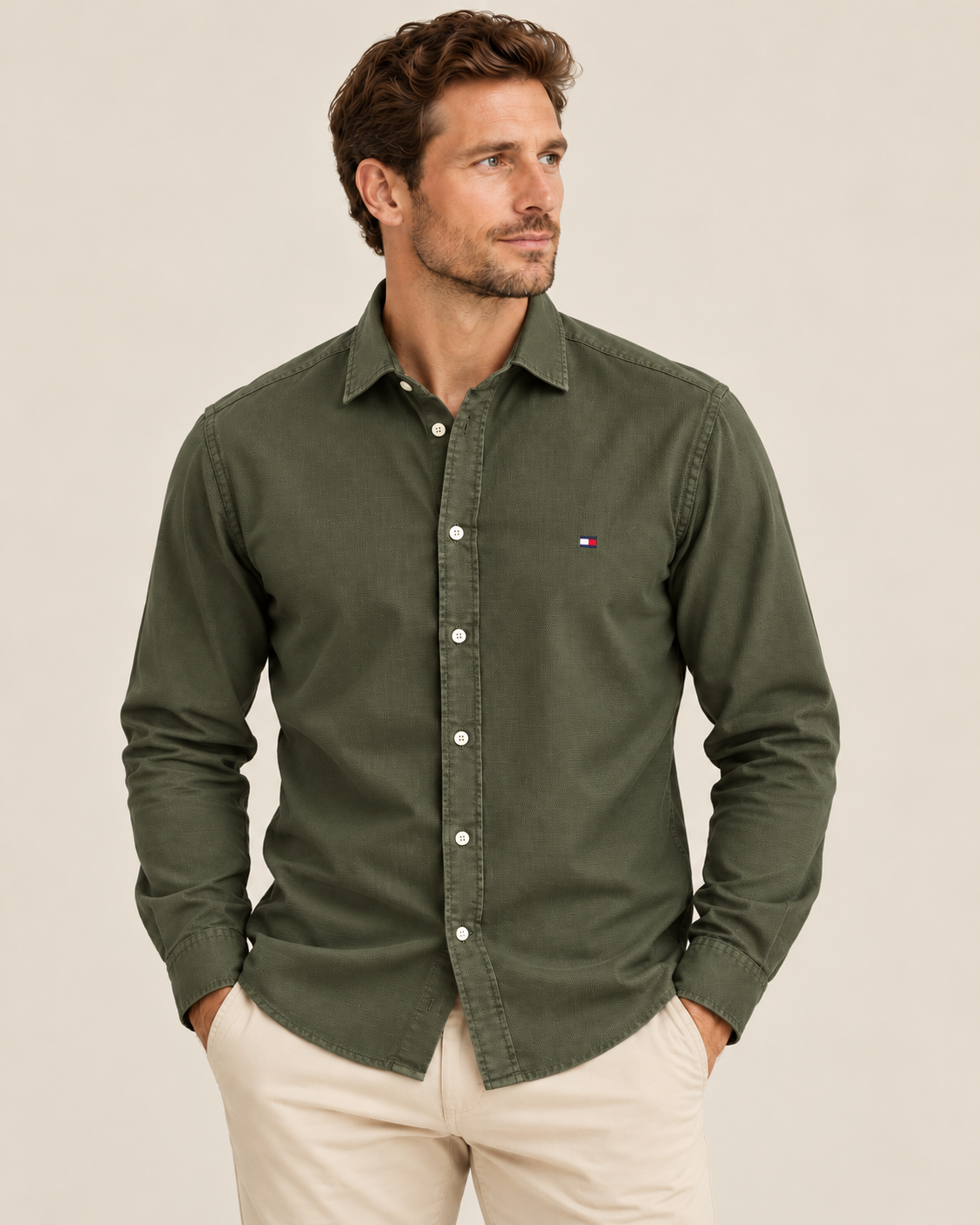 Waffle Cutaway Shirt DARK ARTICHOKE