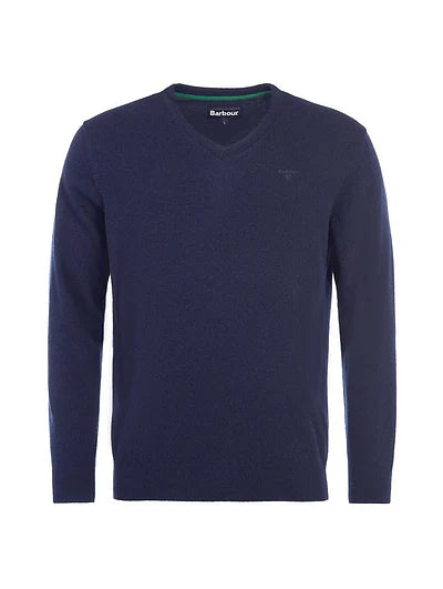 Barbour Essential Lambswool V Neck Sweater Navy