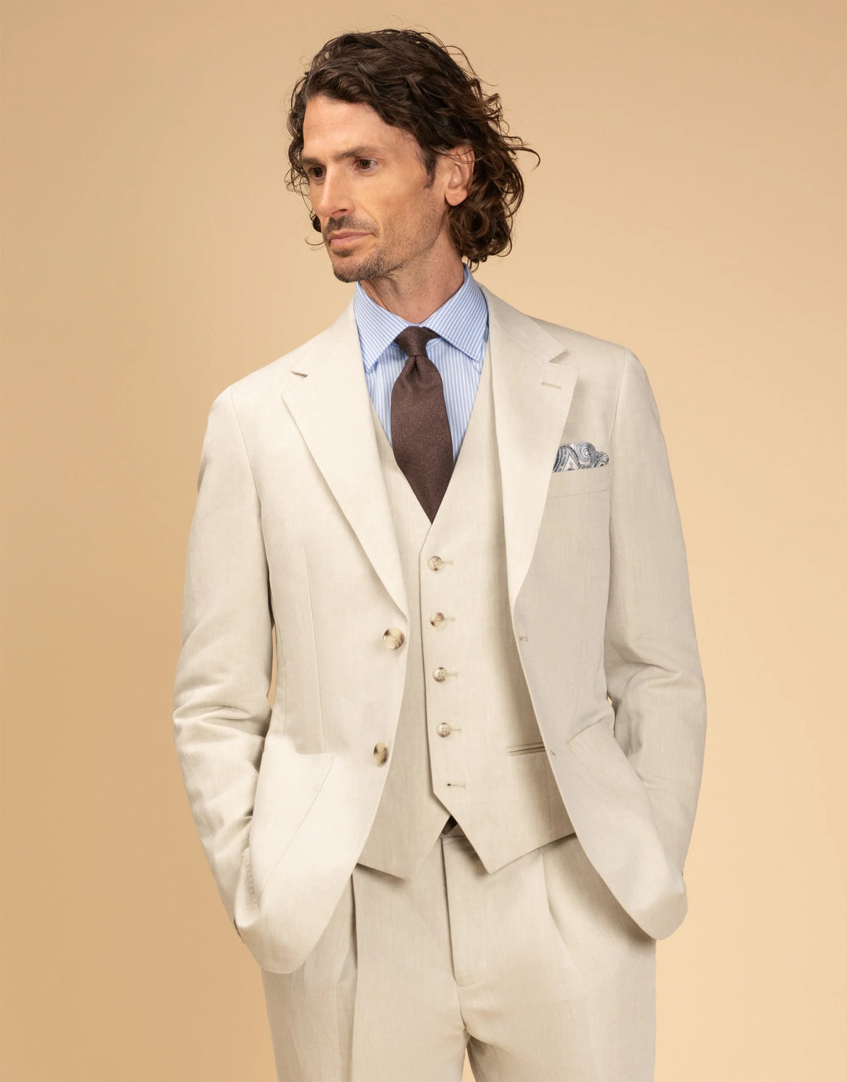 Malta Linen Cotton Jacket BEIGE