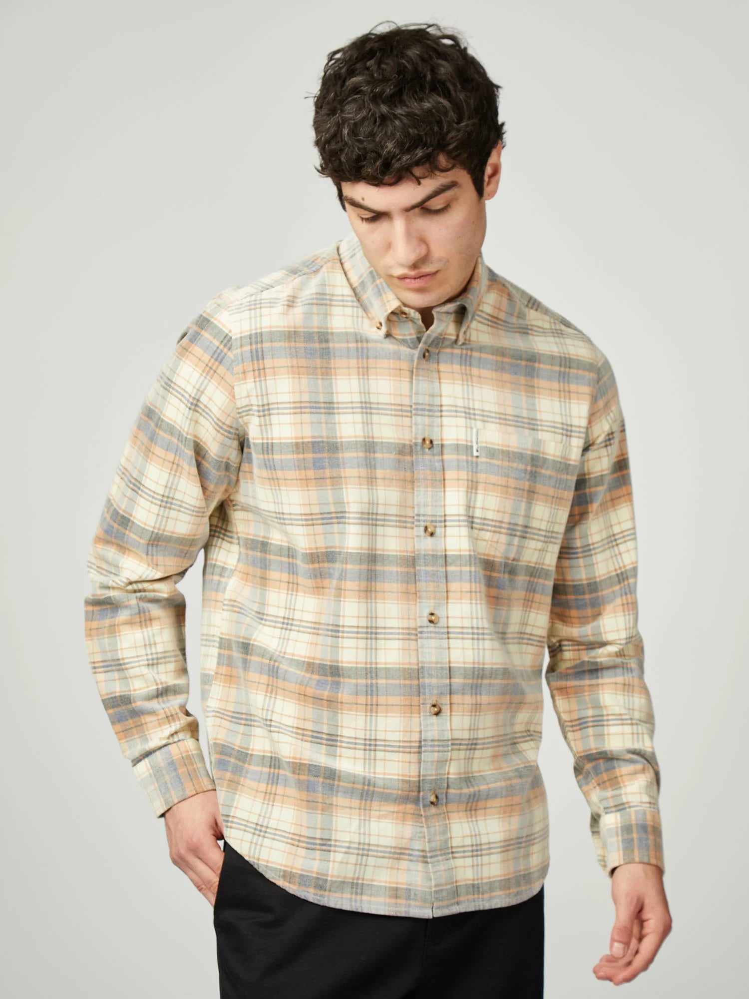 Corduroy check ivory