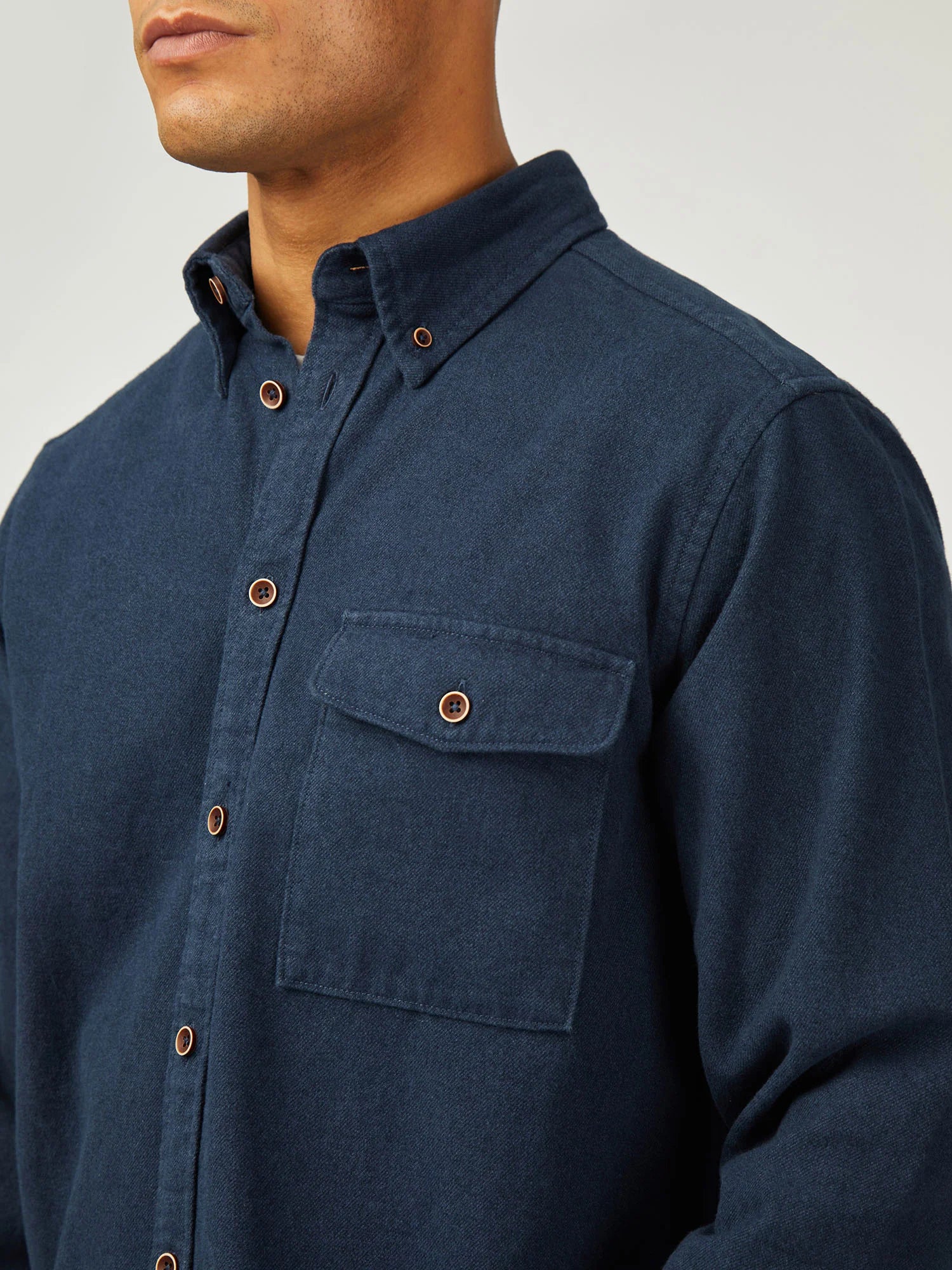 Brushed overshirt Dark Navy