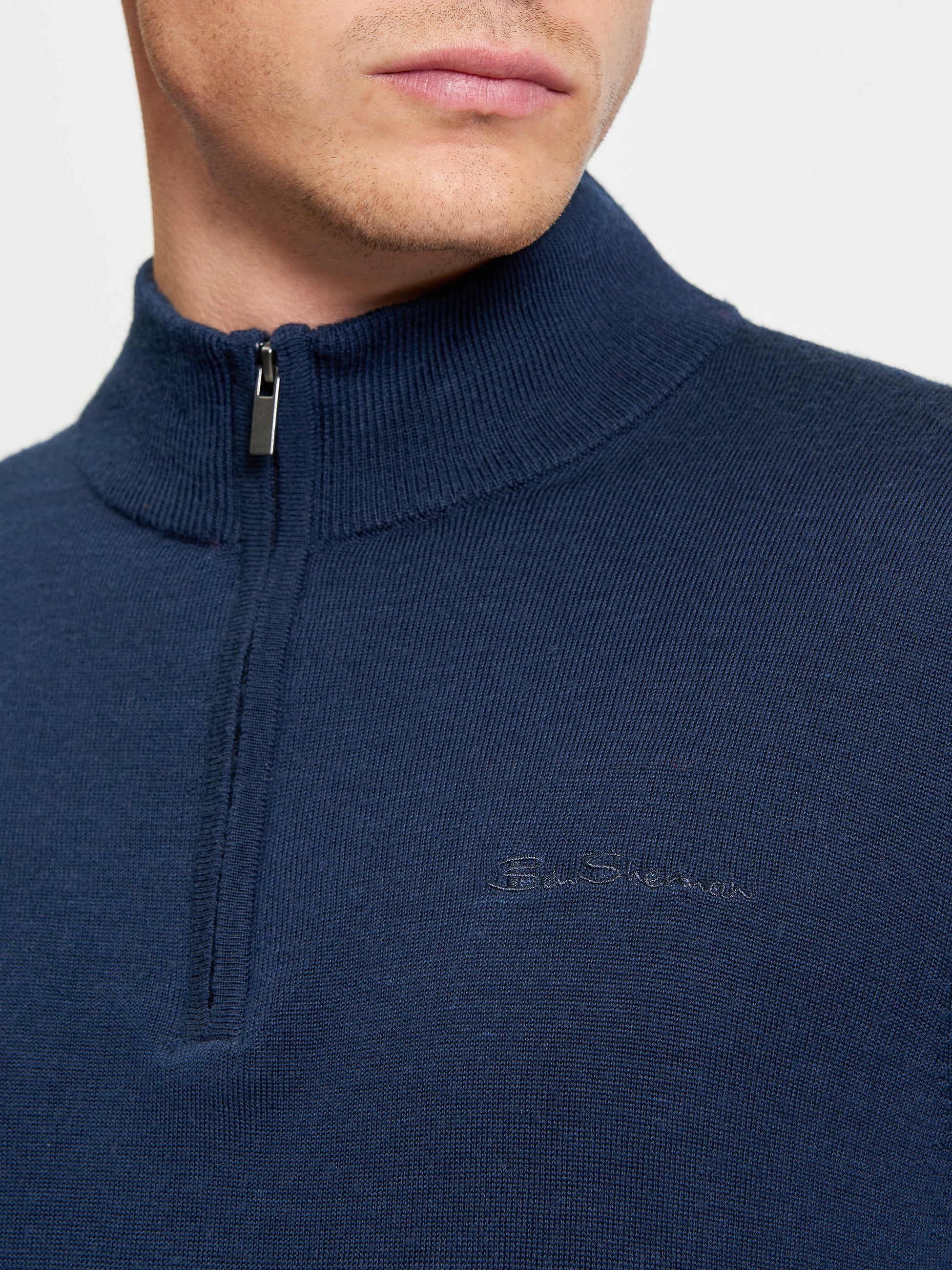 Merino Half Zip Sweater DARK NAVY