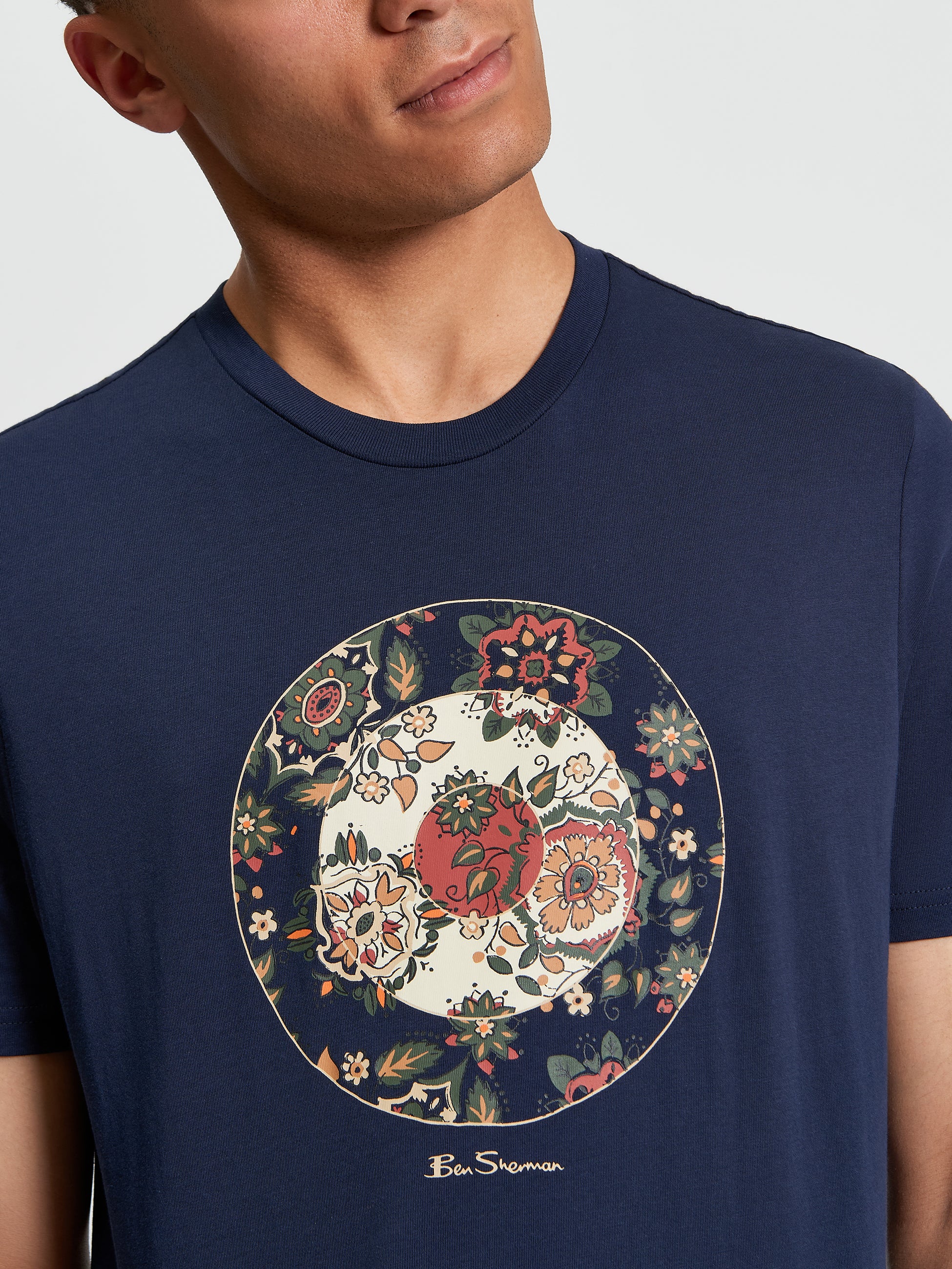 Floral Target T-Shirt DARK NAVY