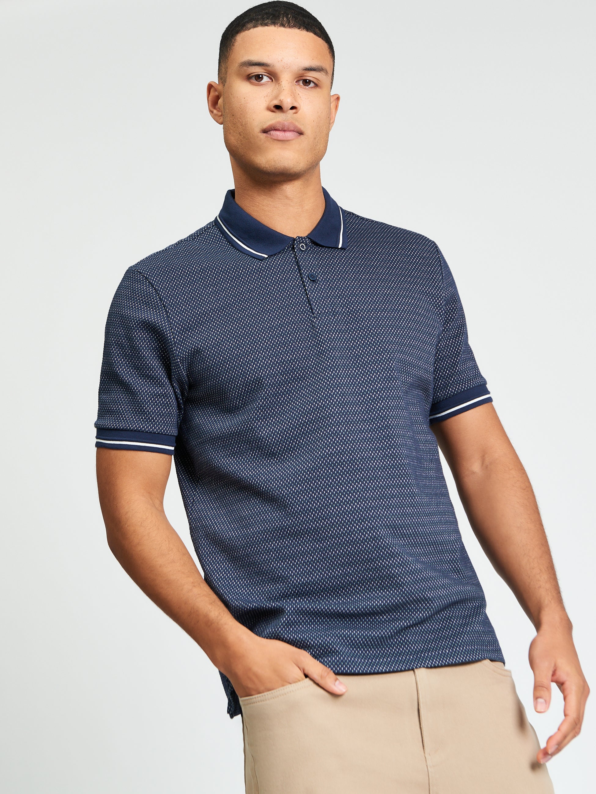 JAQUARD POLO DARK NAVY