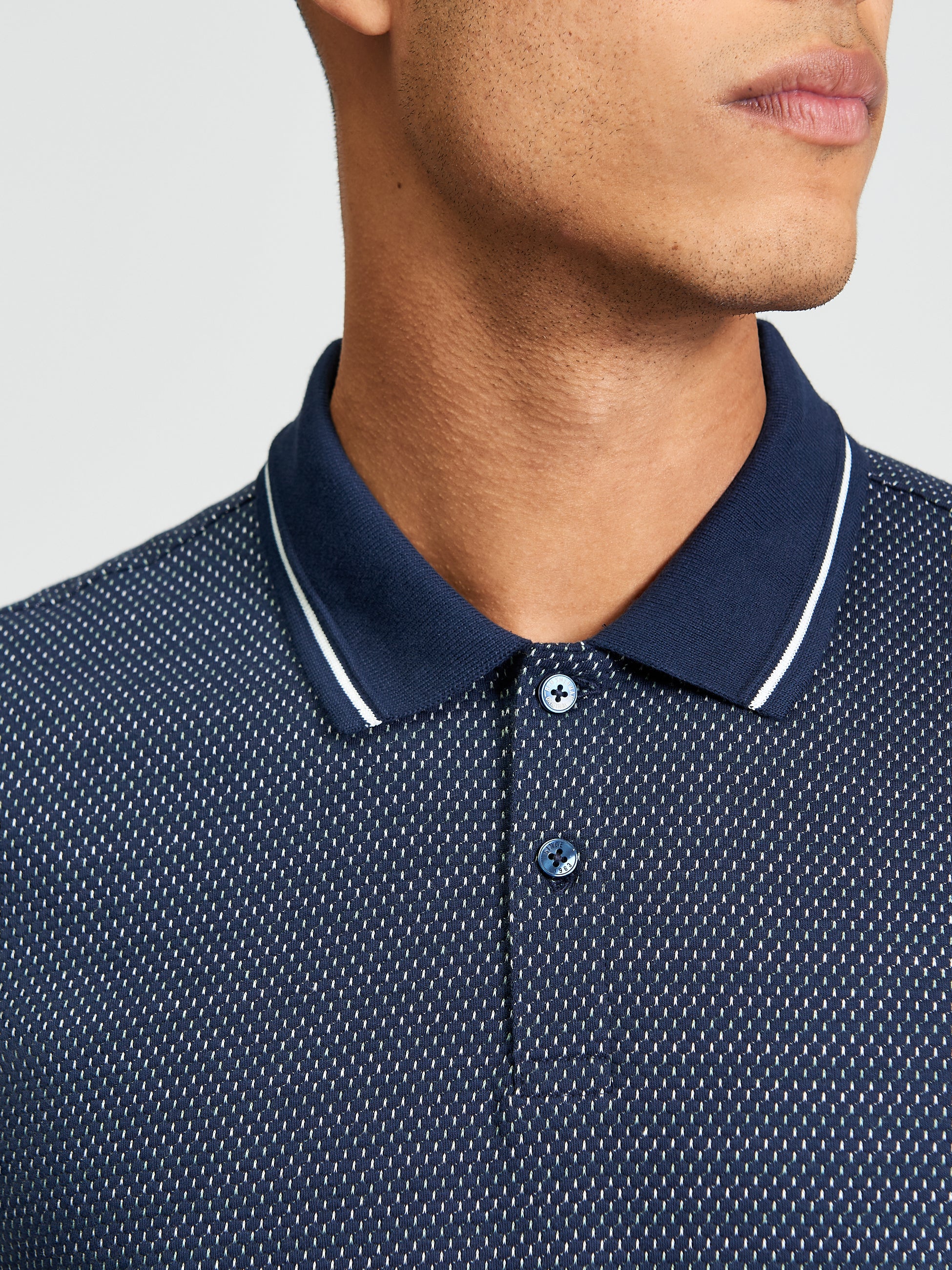 JAQUARD POLO DARK NAVY