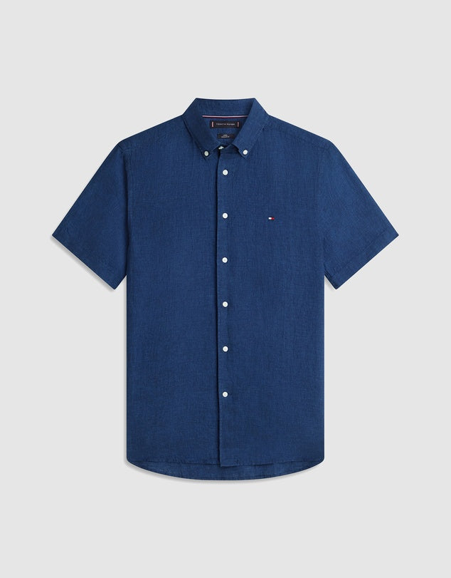 CL LINEN SHIRT CARBON NAVY