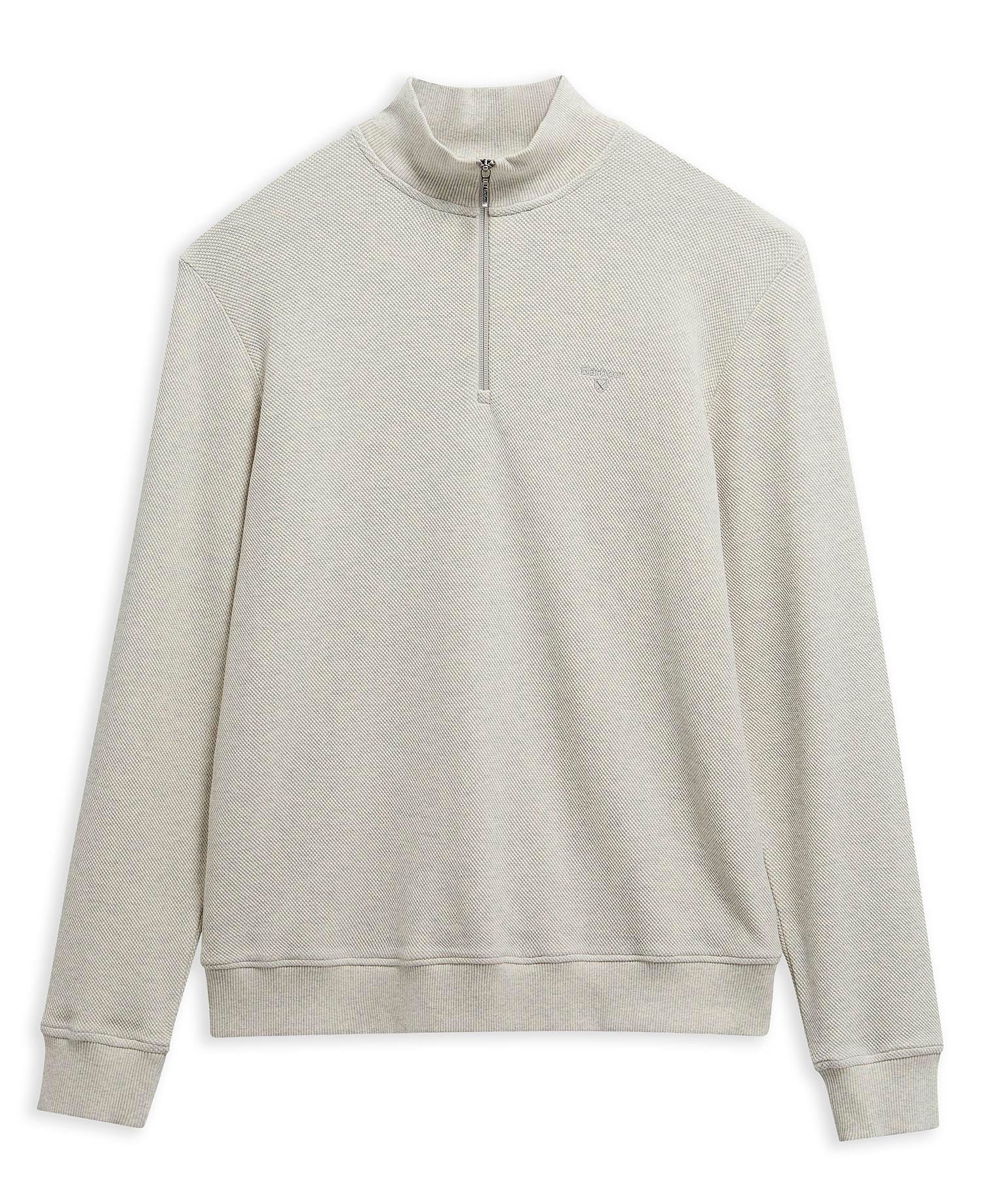 Barbour Ravensworth Half Zip Sweatshirt Ecru Marl