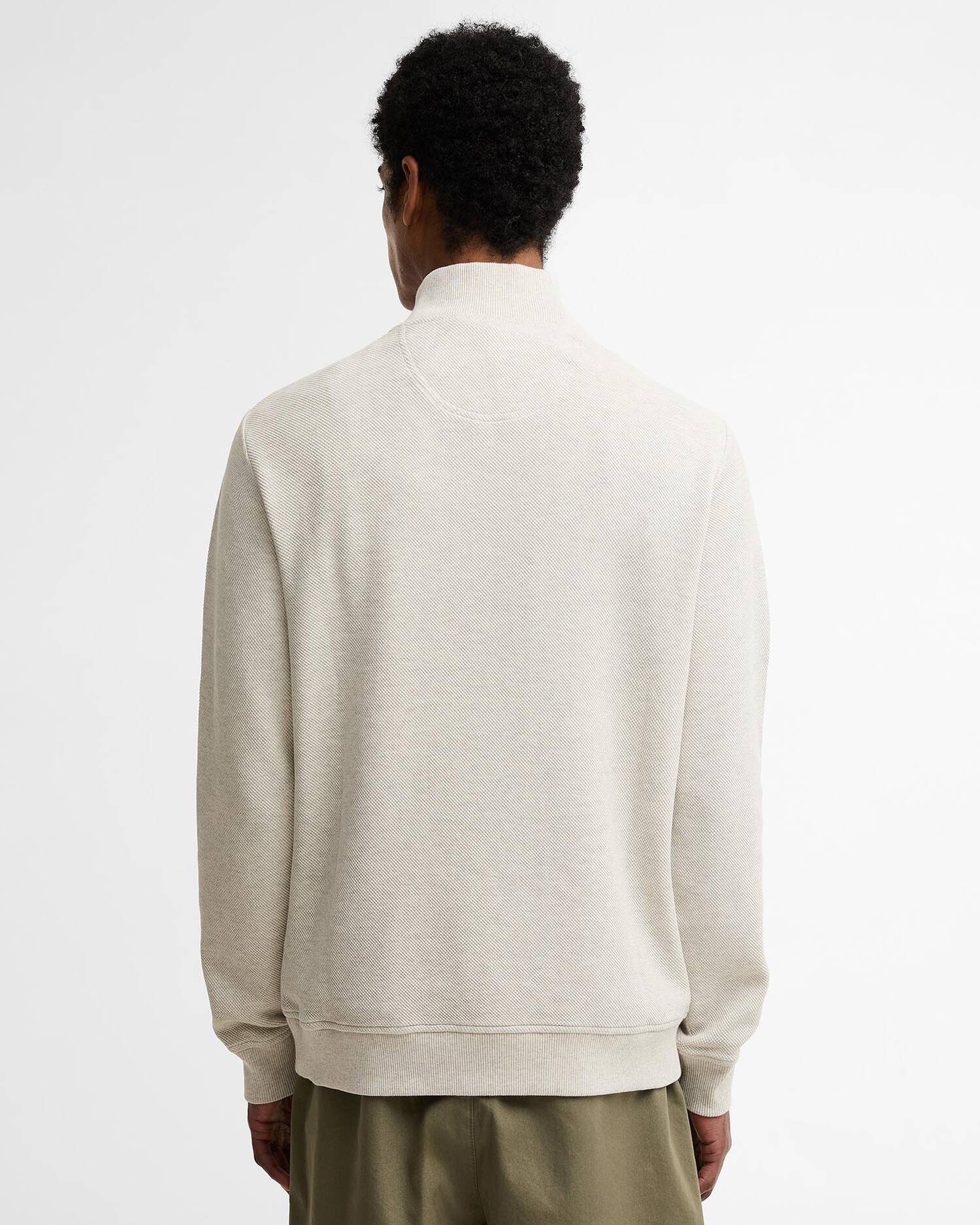 Barbour Ravensworth Half Zip Sweatshirt Ecru Marl