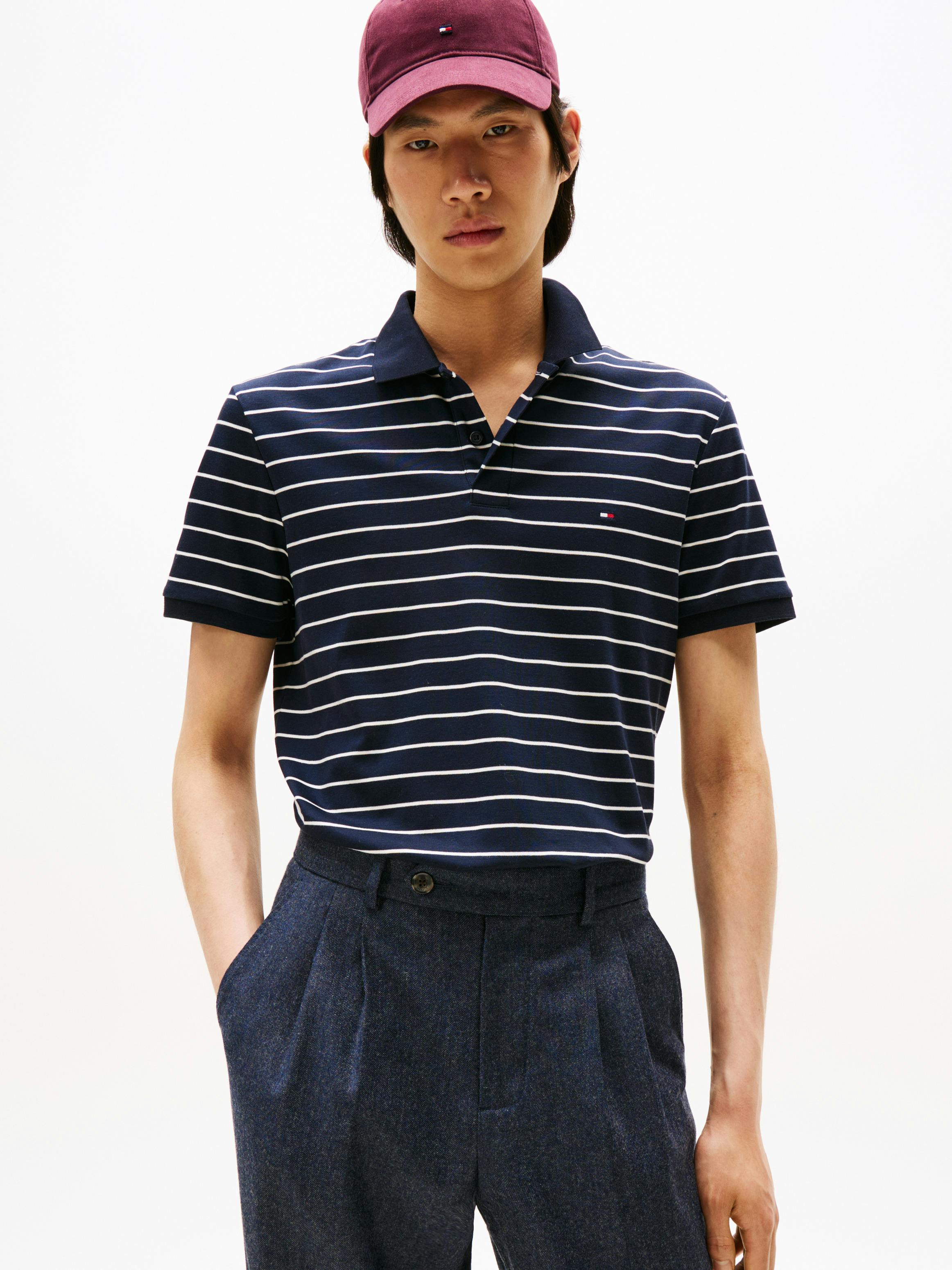 LIQUID COTTON POLO PREPPY NAVY/WHITE