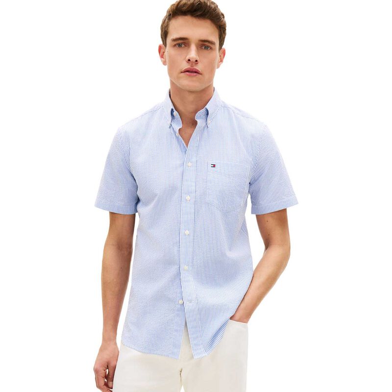 SEERSUCKER BENGAL TP HT BLUE ORBIT/STRIPE SHIRT