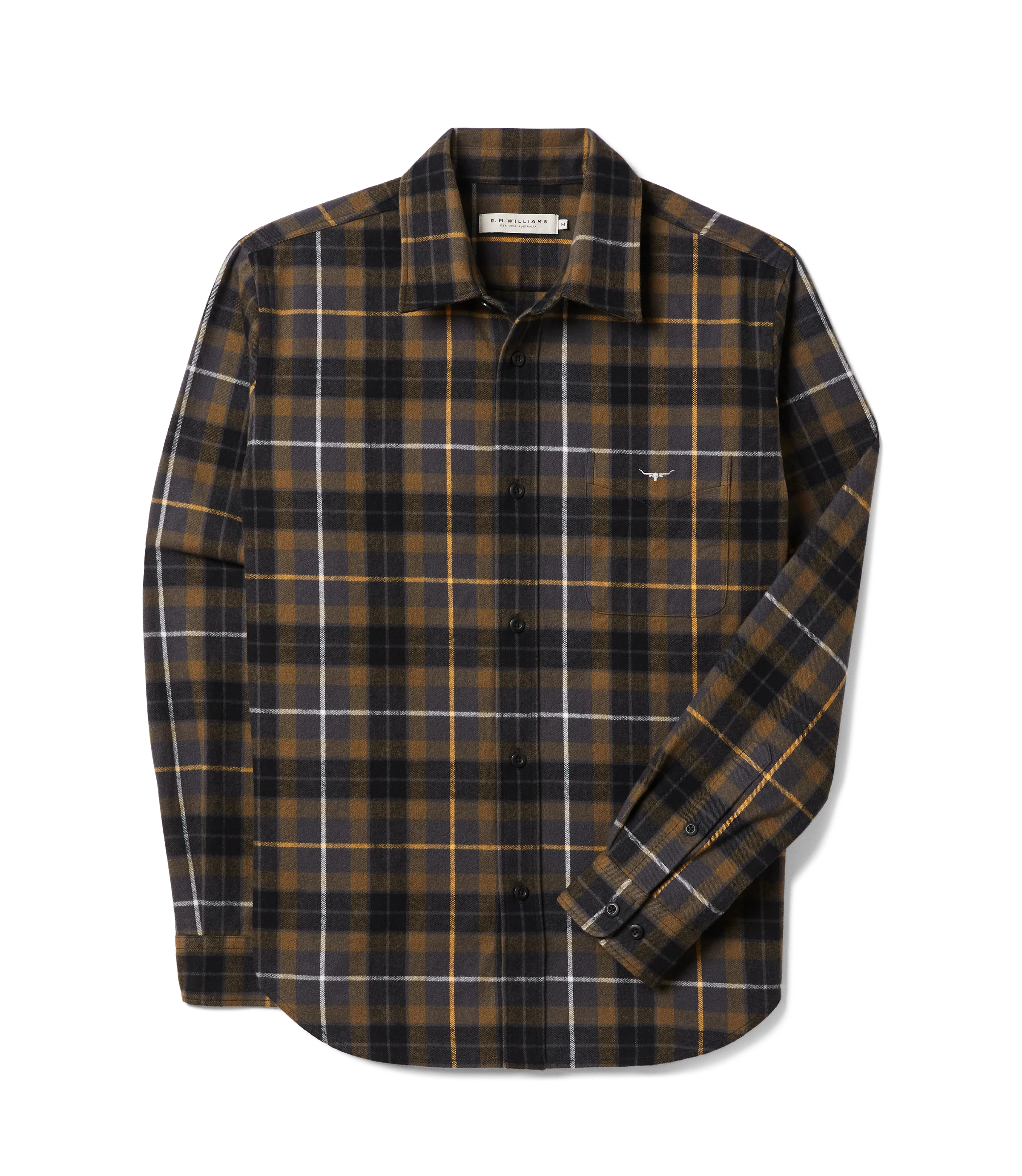 Field Flannel Check Overshirt Khaki Navy