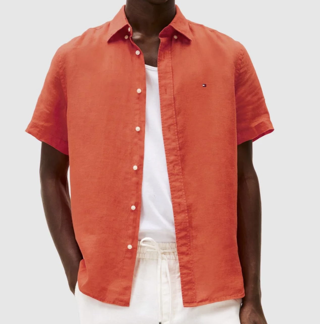Pigment Dyed Linen SS Shirt BRILLANT ORANGE