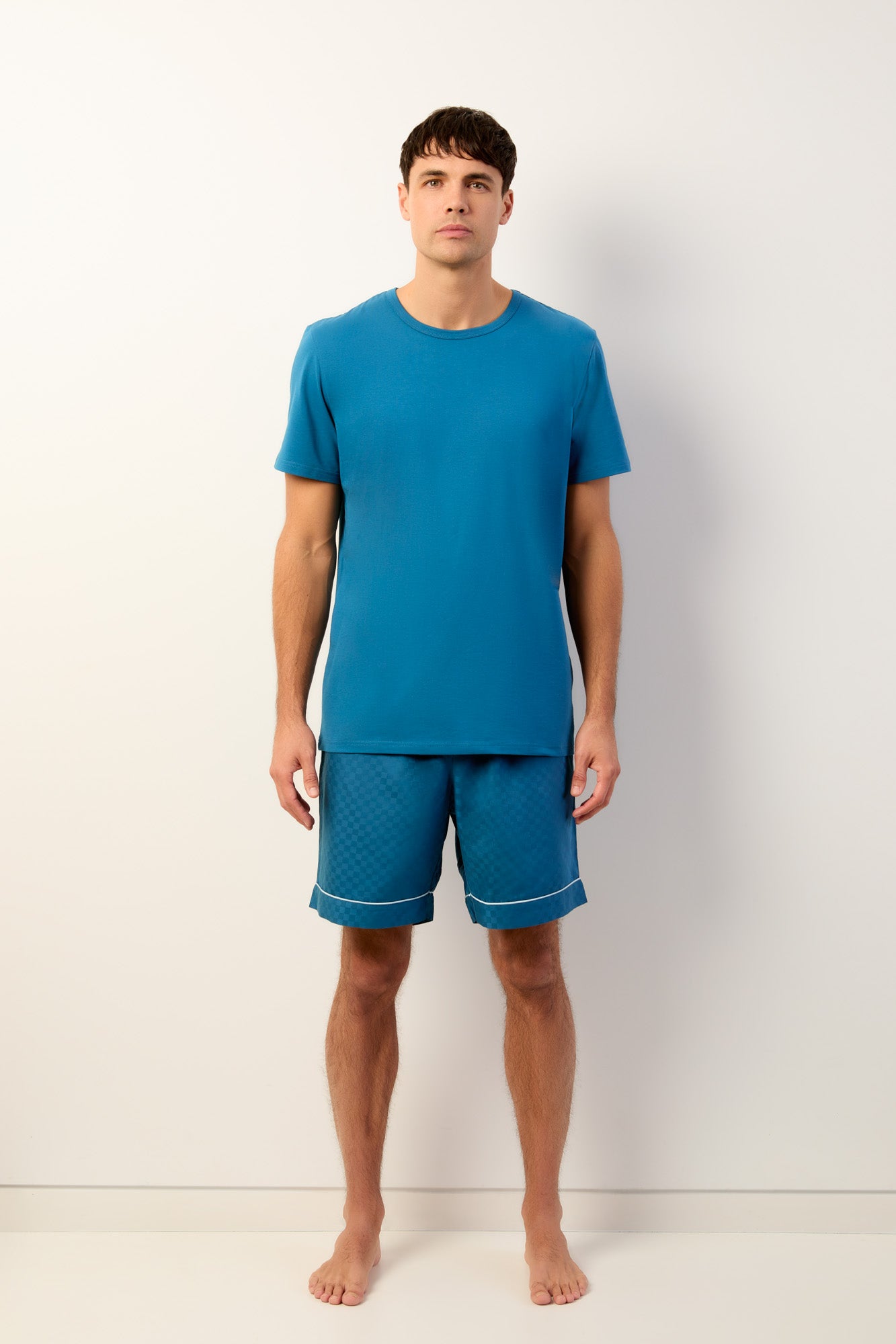 BLEU BOXER SHORT & TEAL T-SHIRT