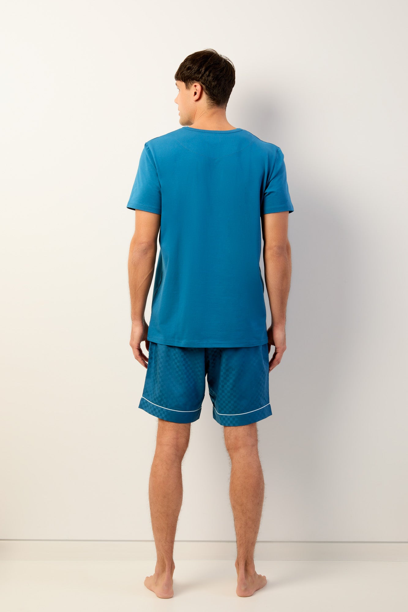BLEU BOXER SHORT & TEAL T-SHIRT