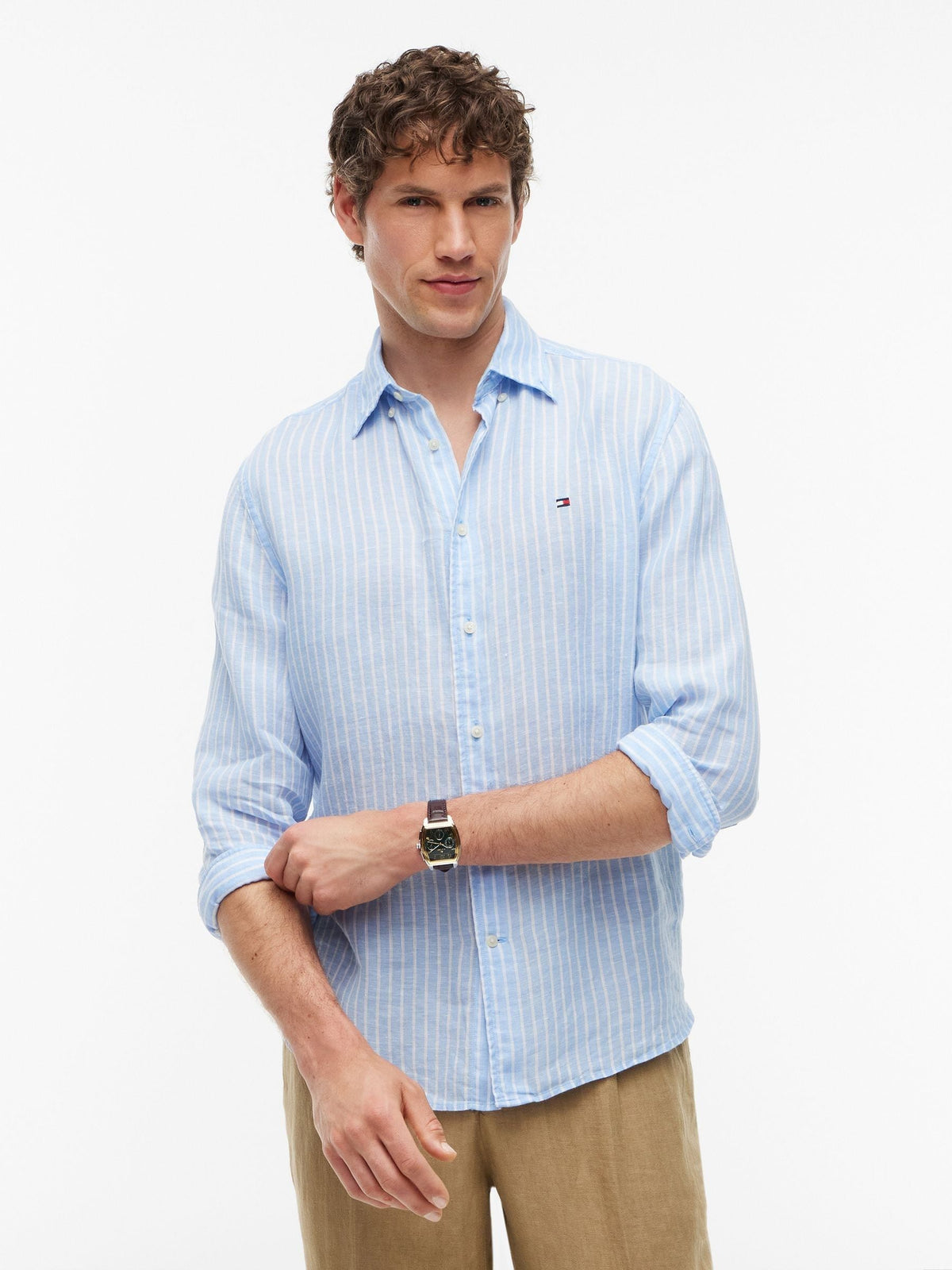 LINEN BENGL TP HT CLOUDY BLUE/STRIPE SHIRT