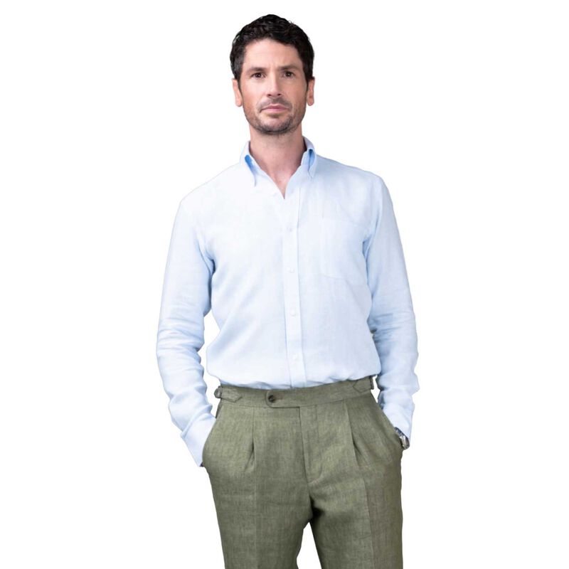 Ophoe Belgian Linen Shirt LIGHT BLUE