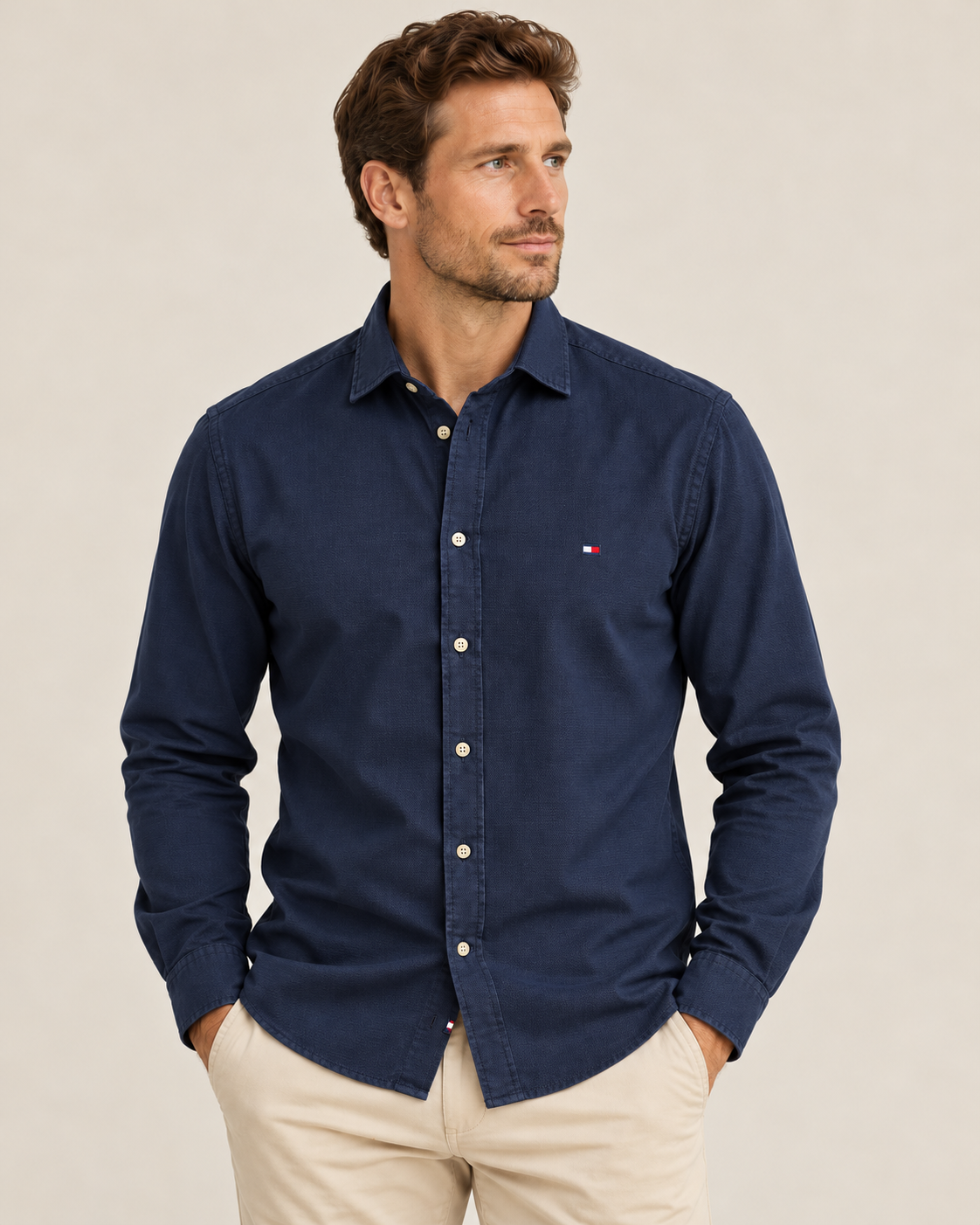 Waffle Cutaway Shirt CARBON NAVY